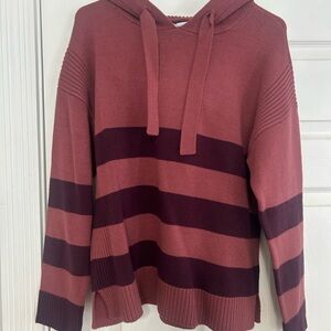 Liz Claiborne Striped Cowl Neck Sweater - Pink and Purple